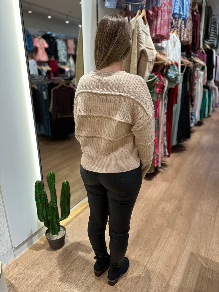 Nialinet Drop Shoulder Knit - Latte