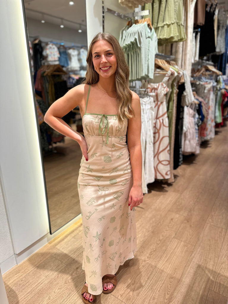 Listanes Print Maxi Dress - Sage