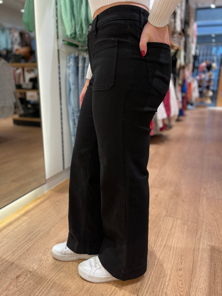 Wakee Aspire Wide Leg Jean - Black