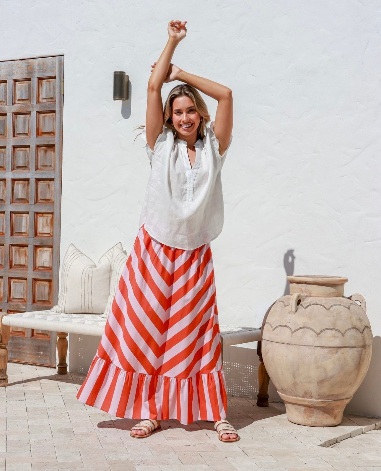 Lima Maxi Skirt - Delanie Stripe