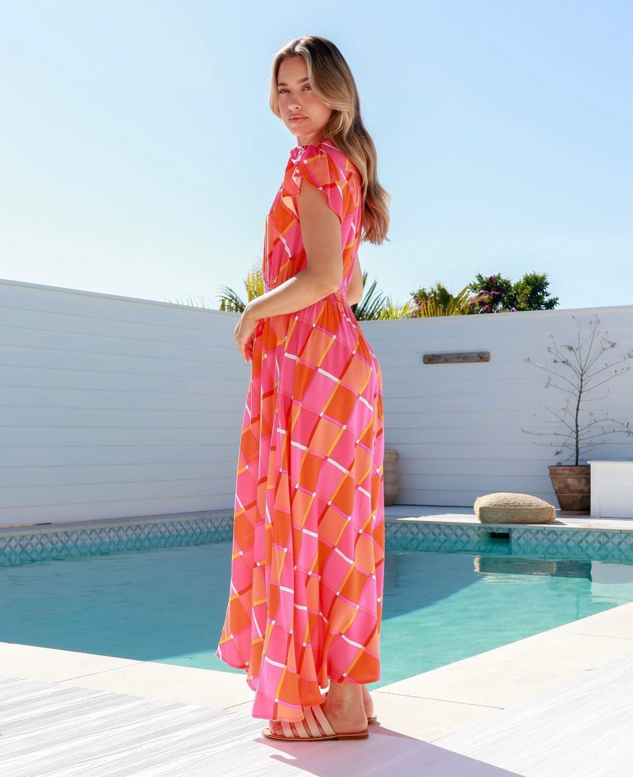 Load image into Gallery viewer, Fresno Maxi Dress - Nudara Pink Print
