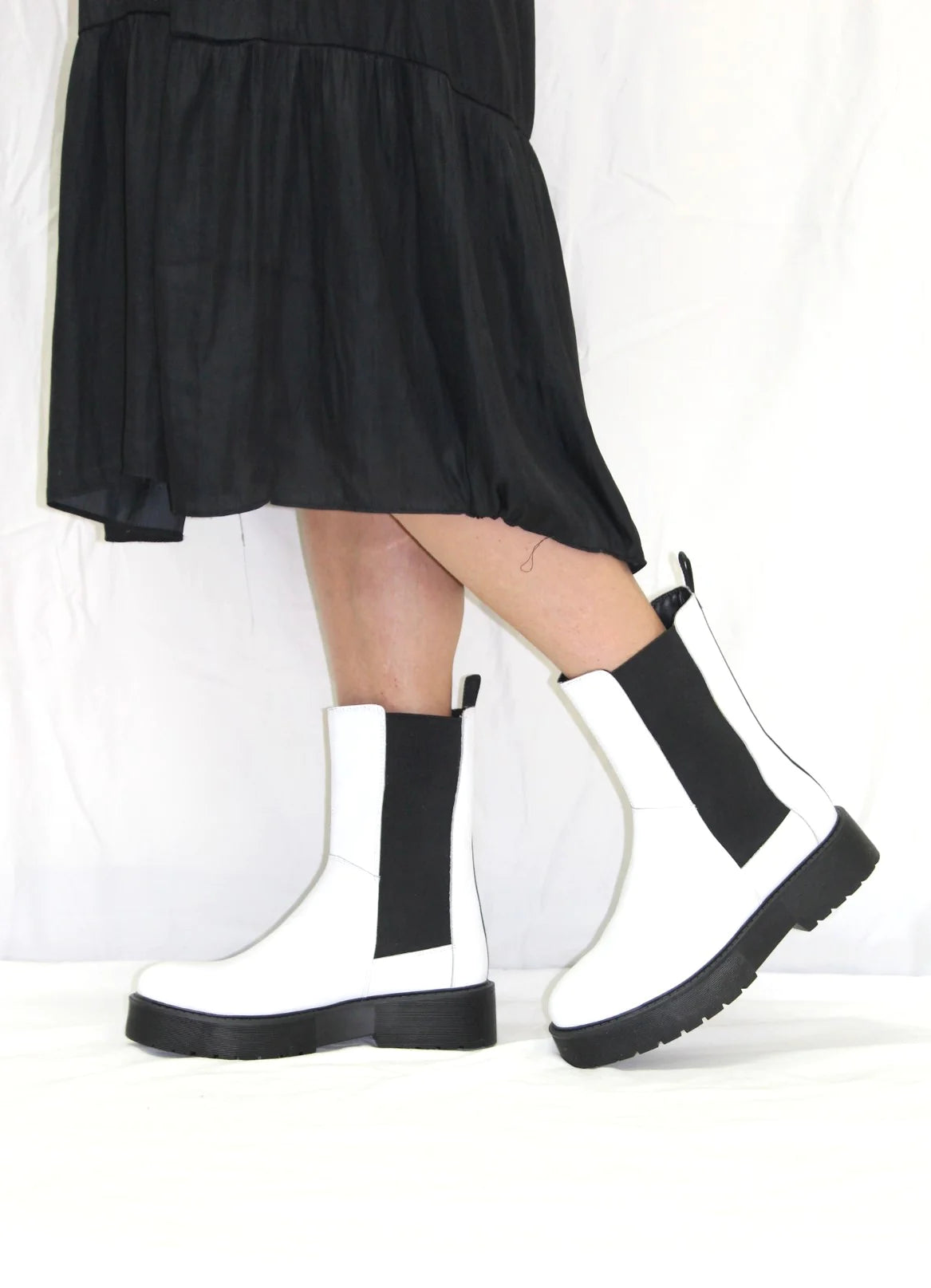 Human Dacia Boot - White Leather