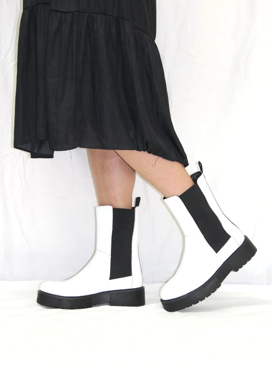 Human Dacia Boot - White Leather