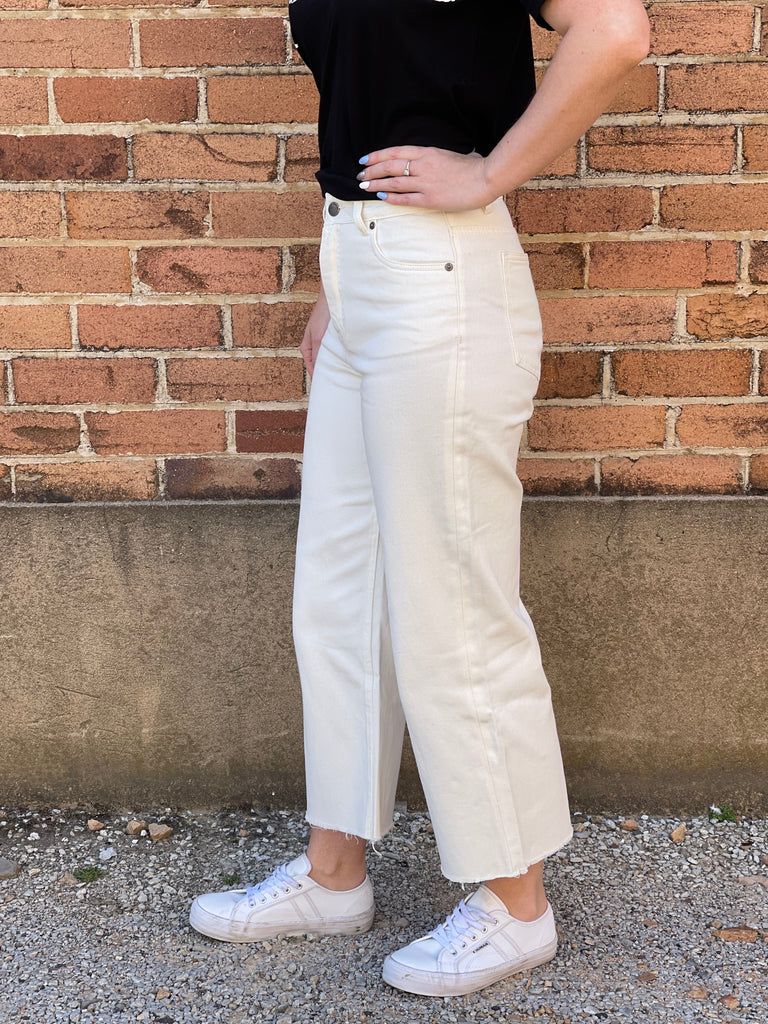 Charlie High Rise Wide Leg Jeans - Vintage White