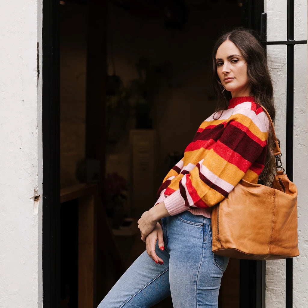 Dusky Robin Leather Adele Bag - Tan