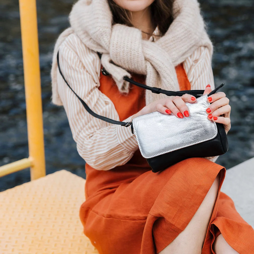 Dusky Robin Leather Sara Bag - Tan/Spot