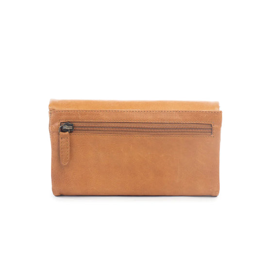 Dusky Robin Leather Rose Purse - Olive
