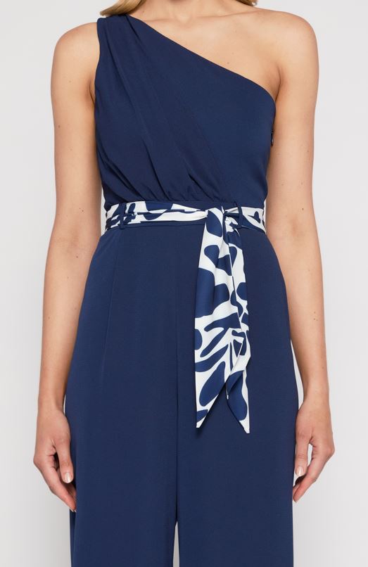 Lourne One Shoulder Jumpsuit - Navy
