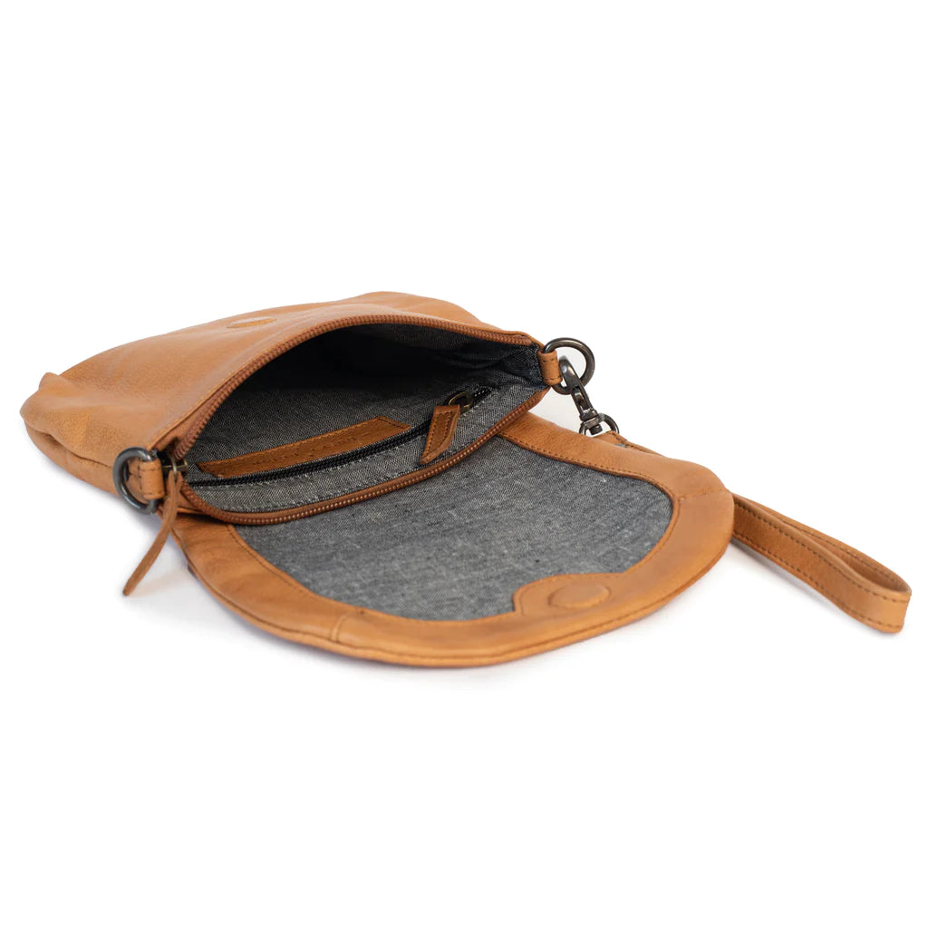Dusky Robin Leather Zoe Bag/Clutch - Black