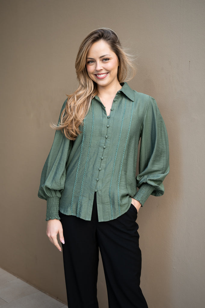 Zalthon Plain Blouse - Sage