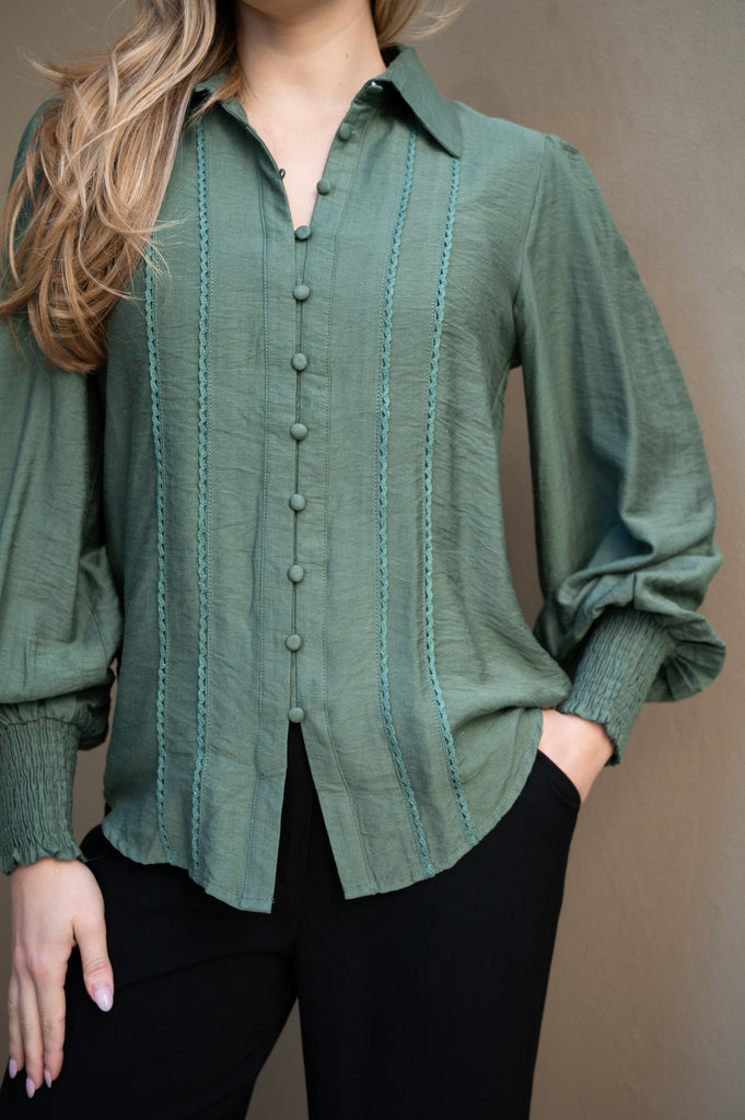 Zalthon Plain Blouse - Sage