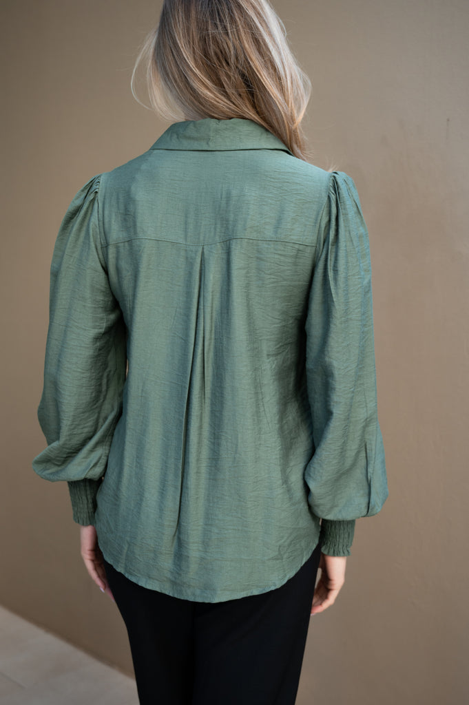 Zalthon Plain Blouse - Sage