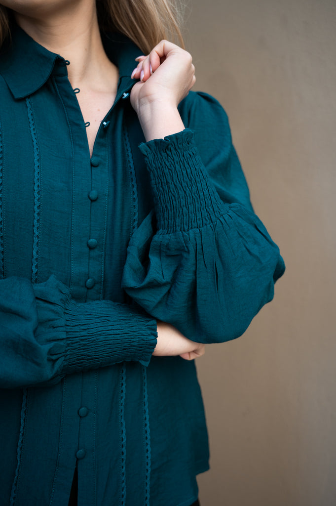 Zalthon Plain Blouse - Teal
