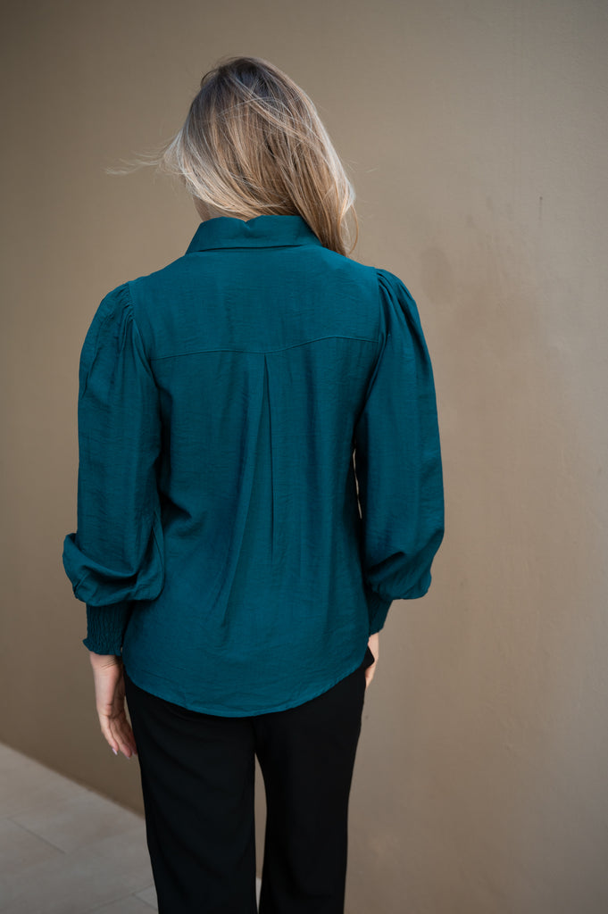 Zalthon Plain Blouse - Teal