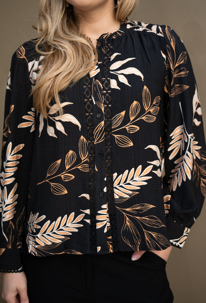 Napmar Printed Blouse - Black