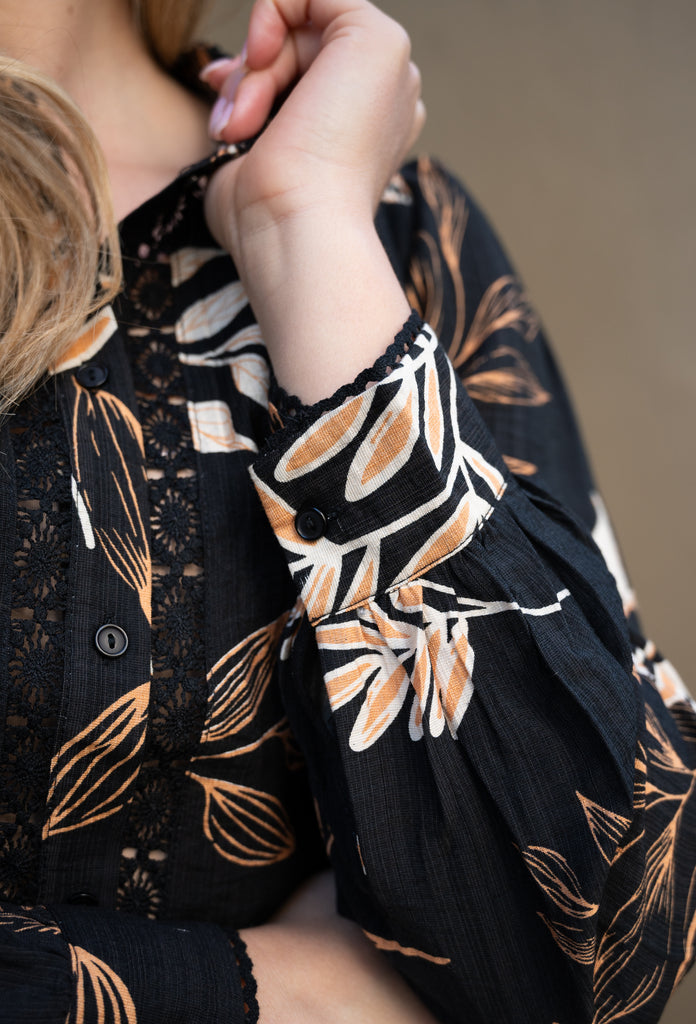 Napmar Printed Blouse - Black