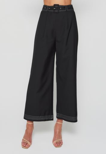 Caston Belted Pants - Black