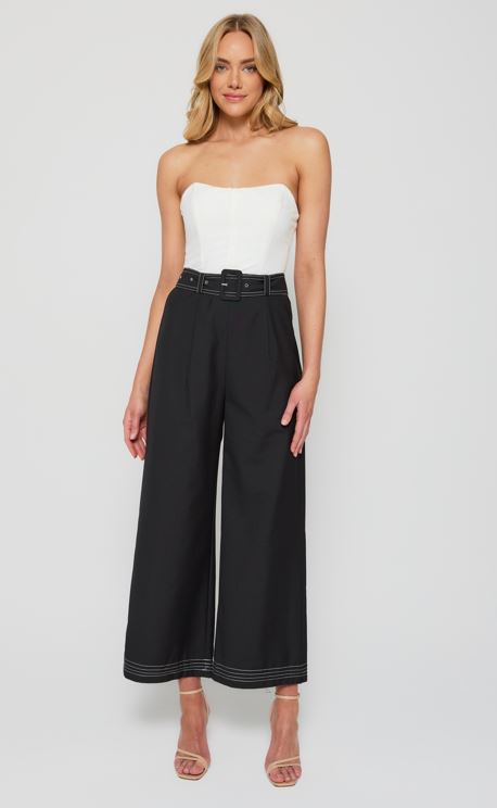 Caston Belted Pants - Black