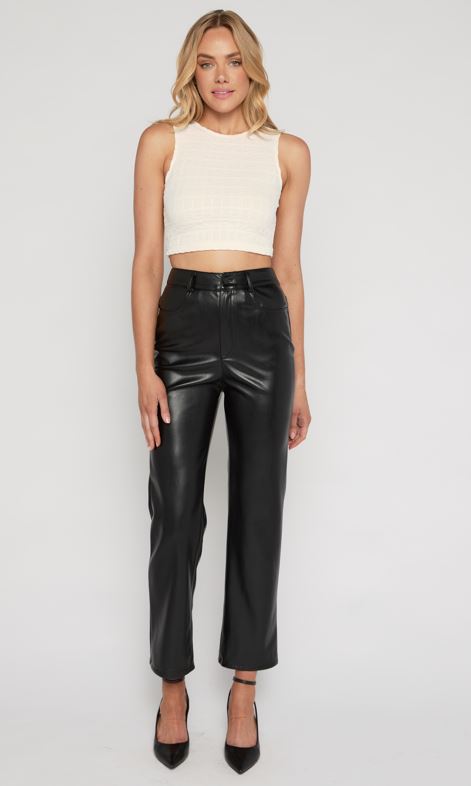 Popcorn Textured Racer Top - White