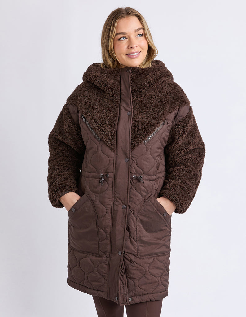 Foxwood Annabella Longline Anorak - Coffee | Laurie Claire Boutique