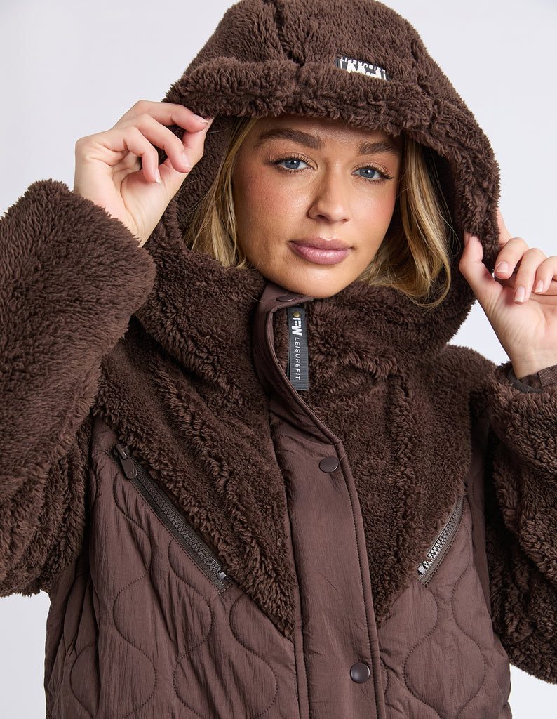Foxwood Annabella Longline Anorak - Coffee | Laurie Claire Boutique