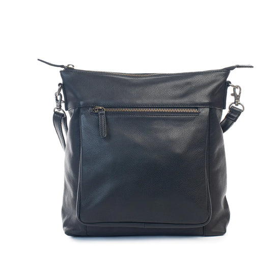 Dusky Robin Leather Bella Bag Medium - Black