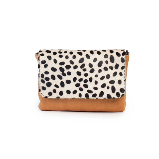 Dusky Robin Leather Sara Bag - Tan/Spot