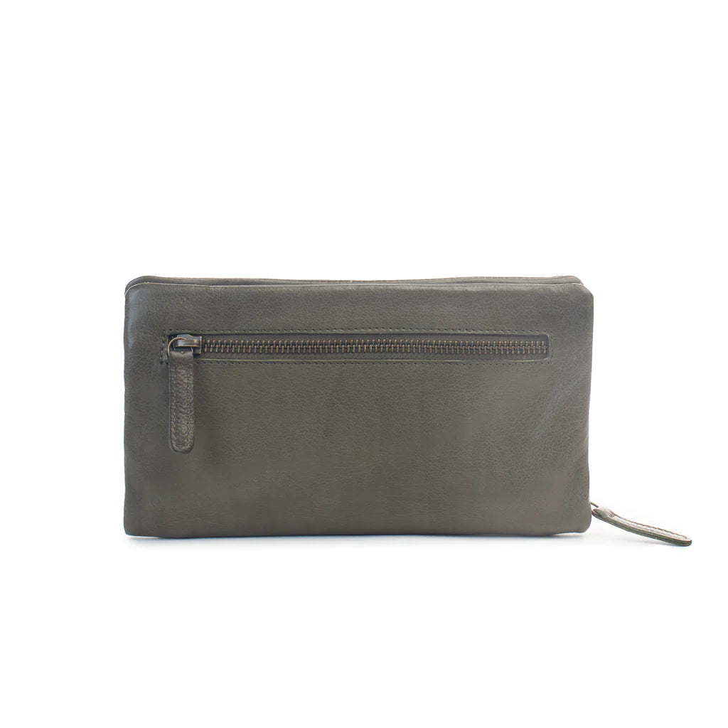 Dusky Robin Leather Harriet Purse - Olive