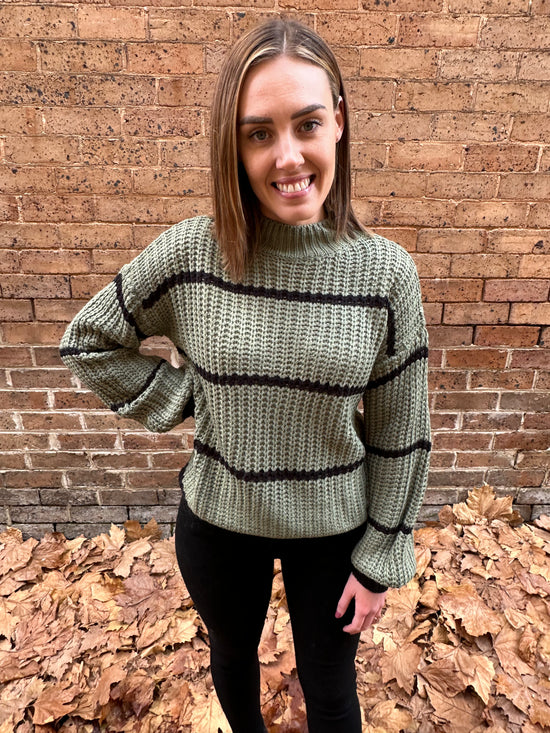 Readow Knit - Green Stripe