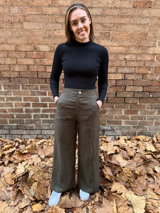 Jude Linen Pants - Khaki