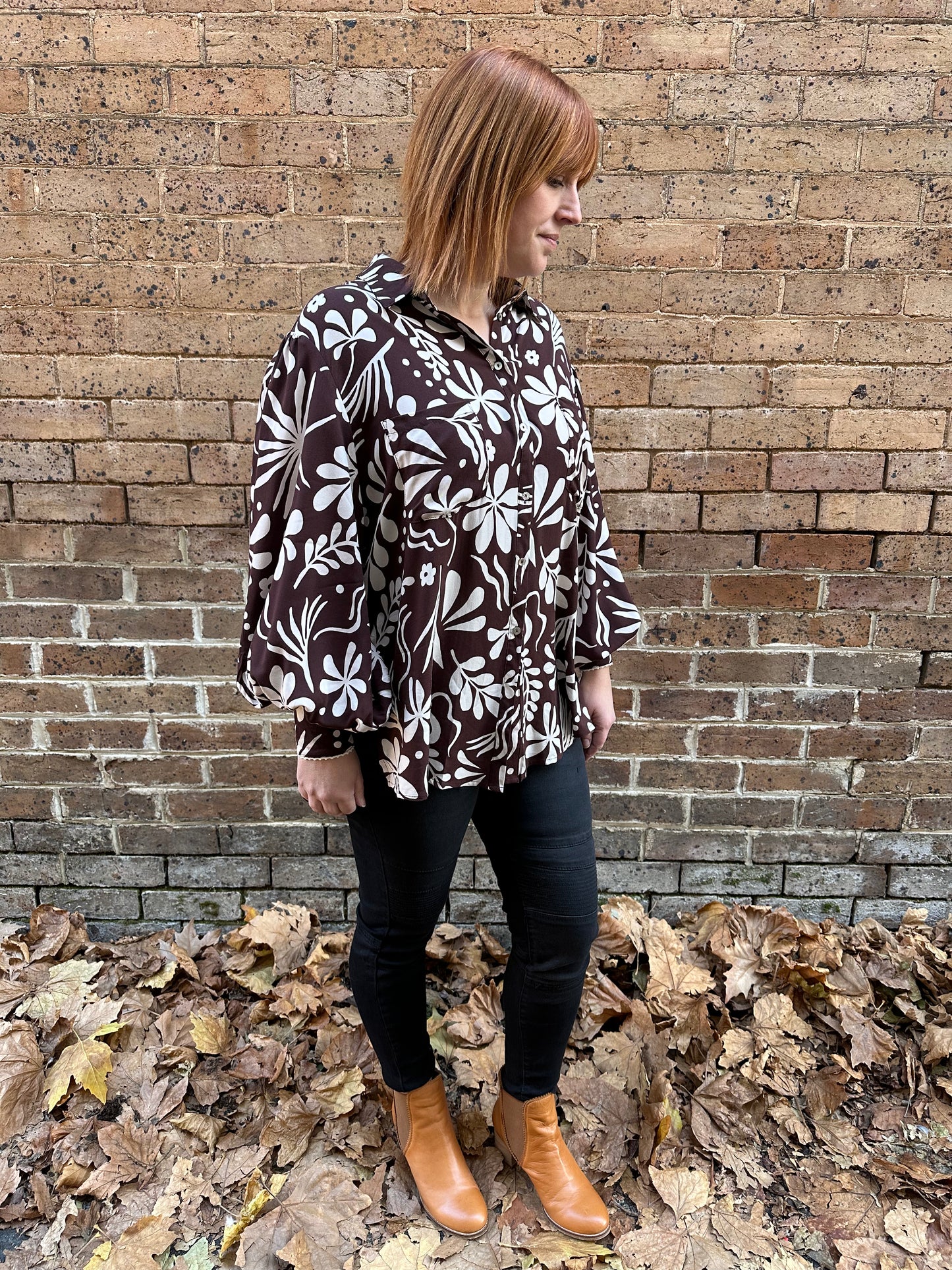 Eley Blouse - Brown Printed