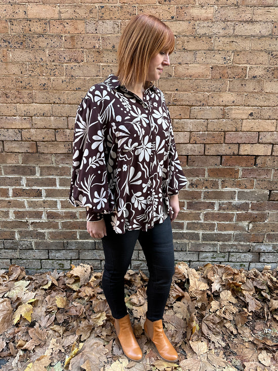 Eley Blouse - Brown Printed