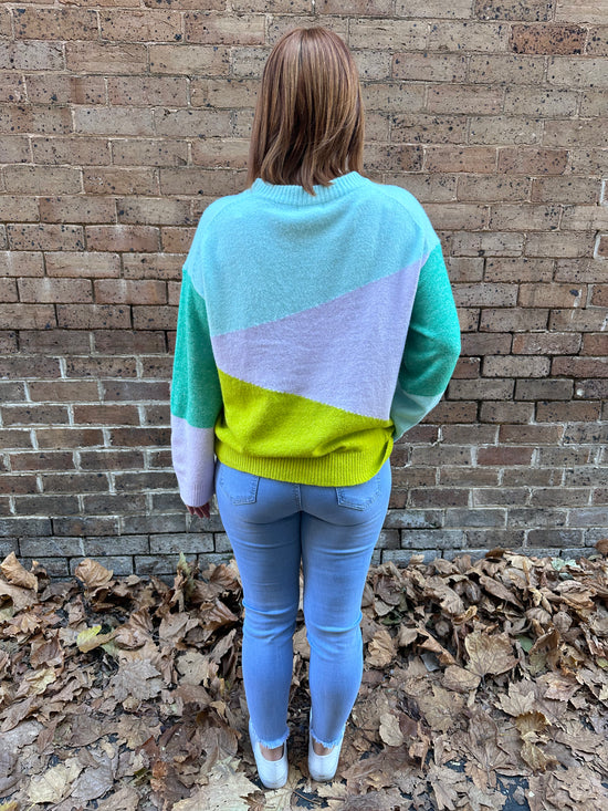Jamie Block Sweater - Green Multi