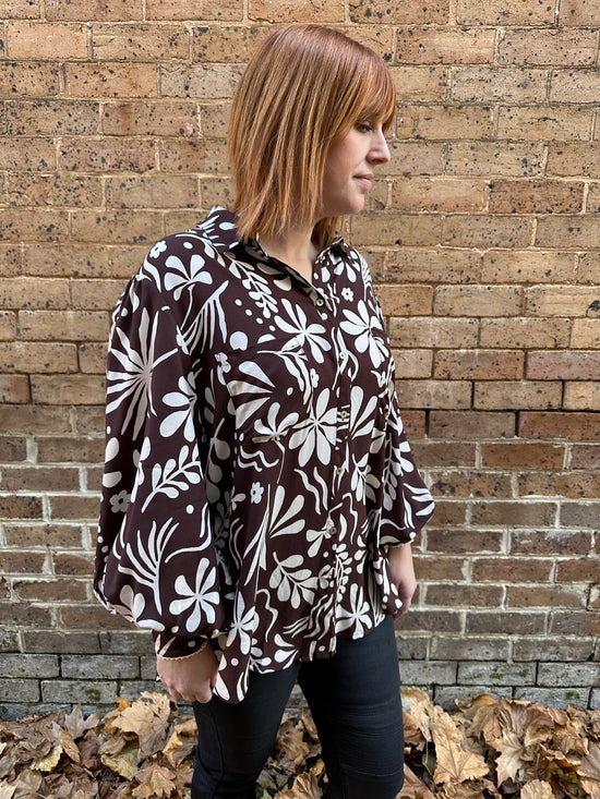 Eley Blouse - Brown Printed