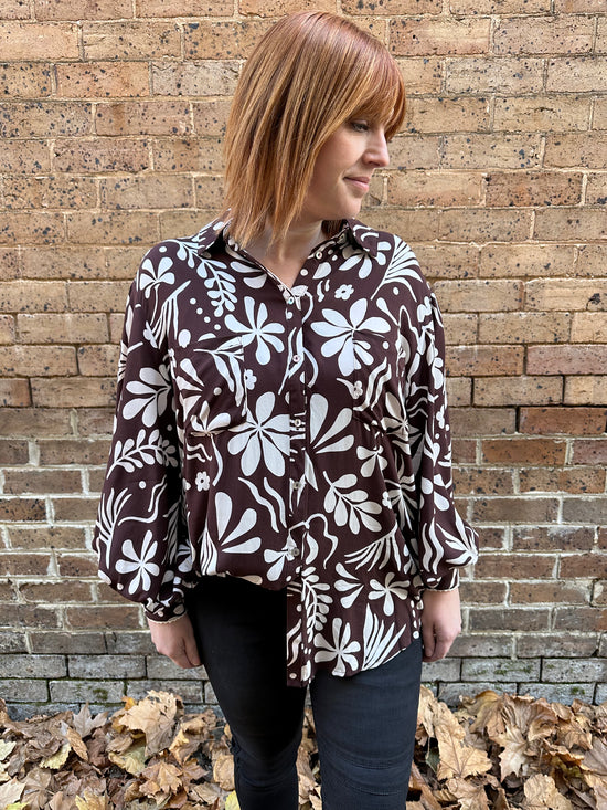 Eley Blouse - Brown Printed