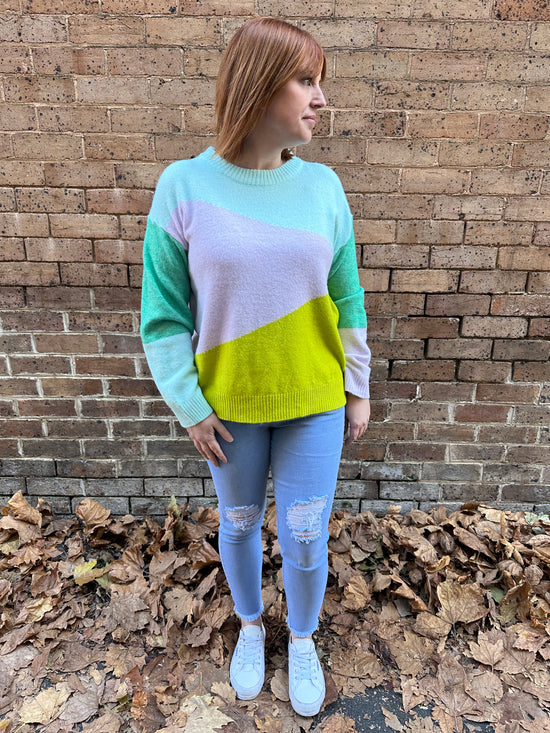 Jamie Block Sweater - Green Multi