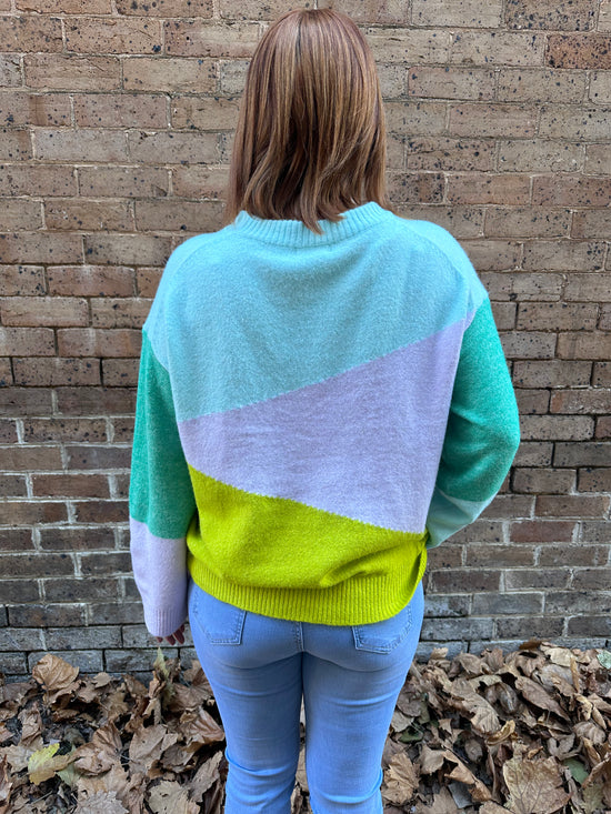 Jamie Block Sweater - Green Multi