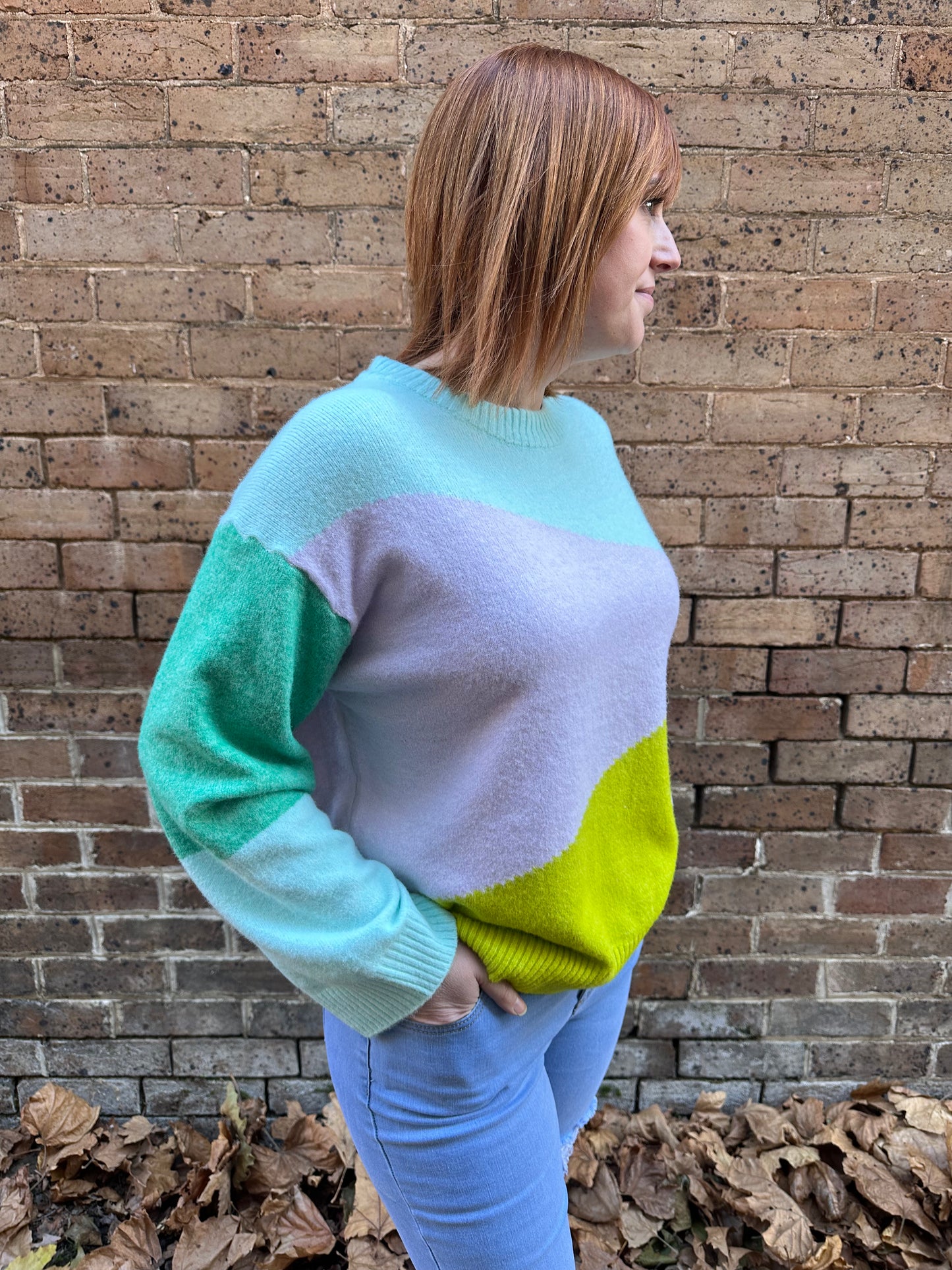 Jamie Block Sweater - Green Multi