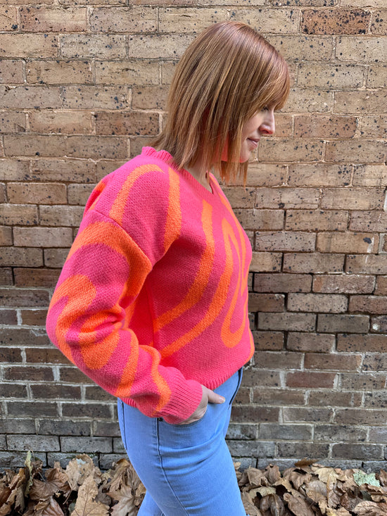 Justis Knit - Pink/Orange