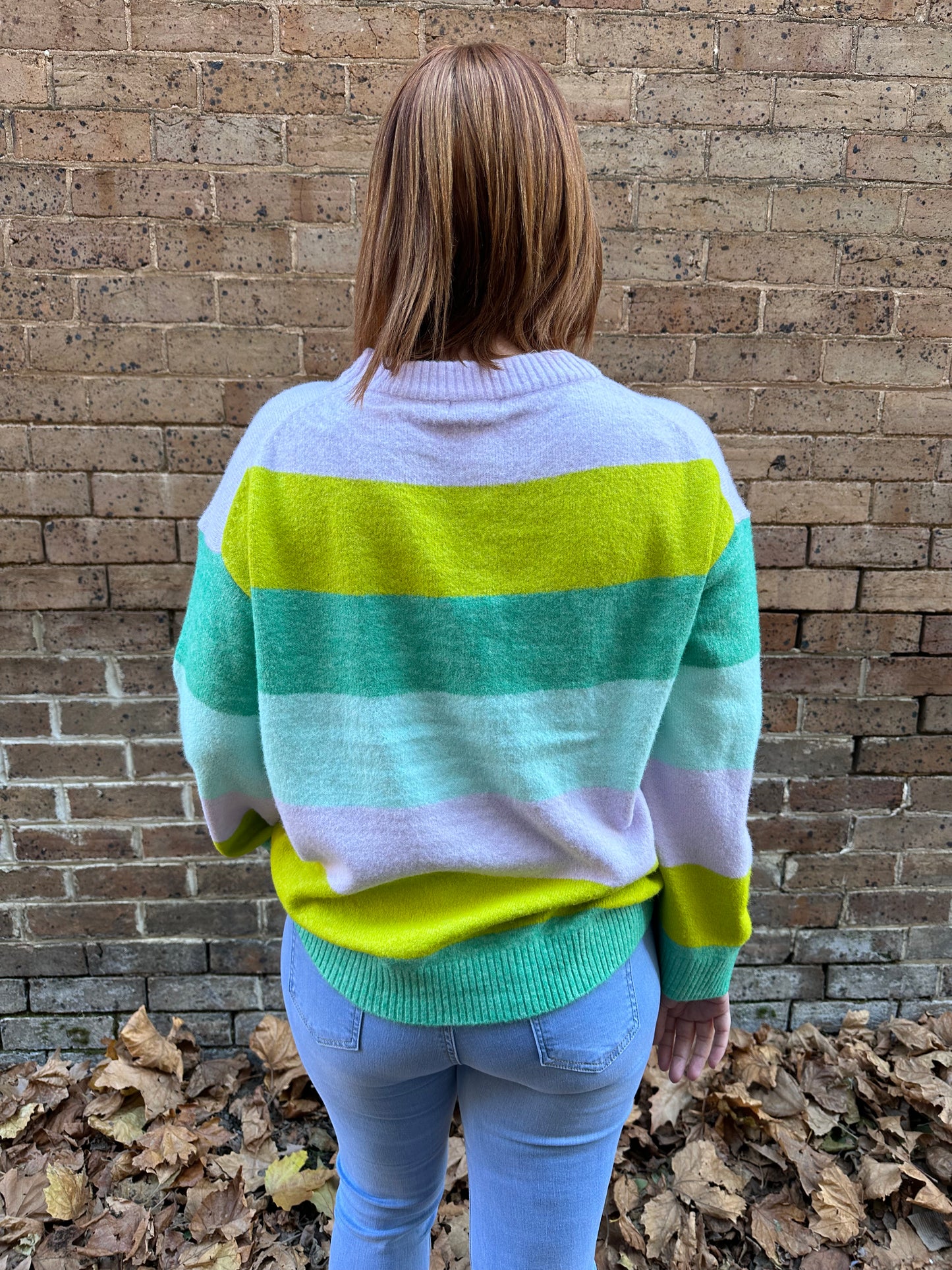 Sandra Stripe Sweater - Green Multi