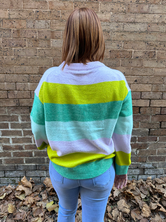 Sandra Stripe Sweater - Green Multi