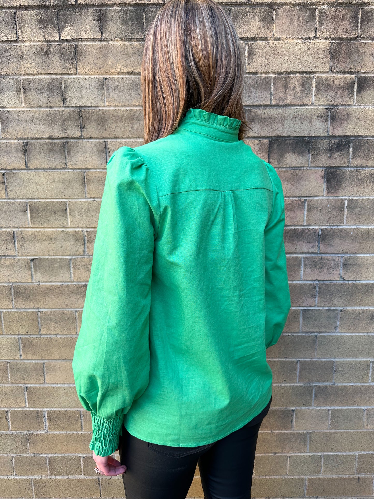 Green - Songwriter Linen Blouse