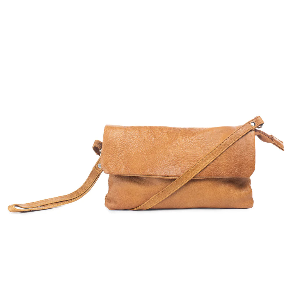 Dusky Robin Leather Lucie Bag/Clutch - Tan