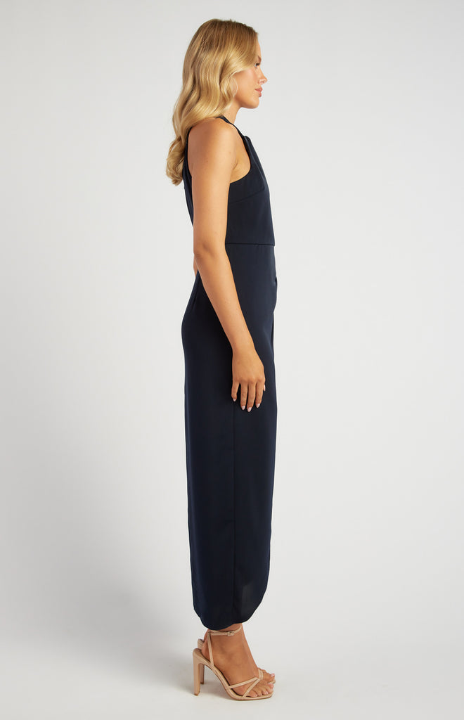Lonecona Halter Neck Midi Dress - Navy
