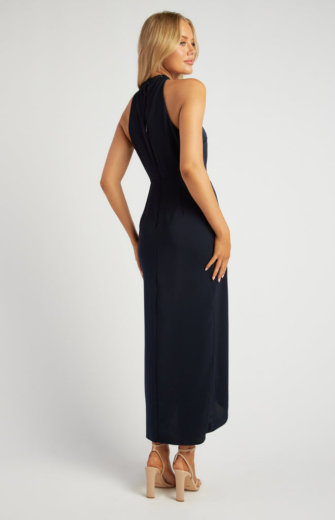 Lonecona Halter Neck Midi Dress - Navy