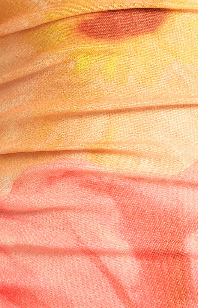Qane Floral Maxi Dress - Coral Yellow
