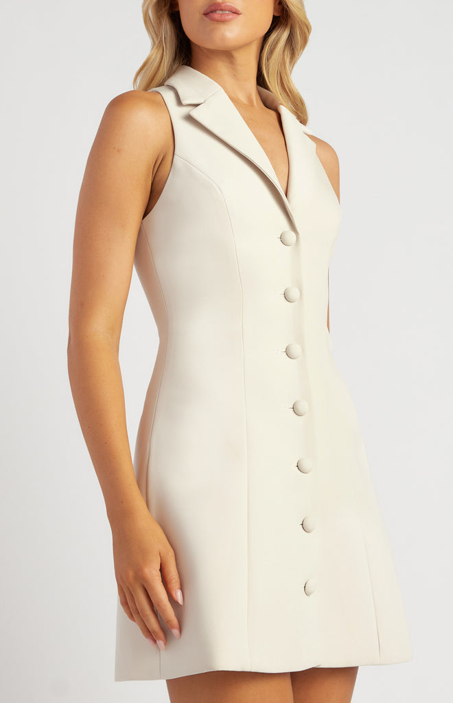 Beriet Button Up Blazer Dress - Oyster