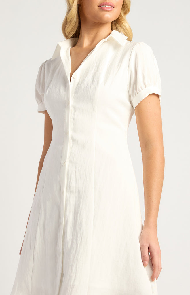 Tasmera Lace Up Back Dress - White