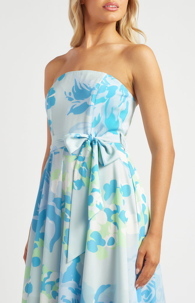 Winnie Split Maxi Dress - Blue/Green Multi