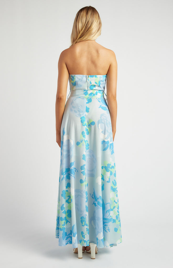 Winnie Split Maxi Dress - Blue/Green Multi
